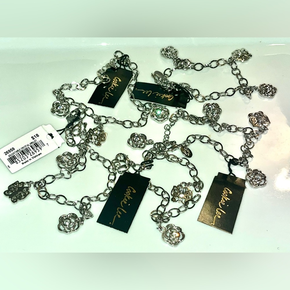 (5) Cookie Lee Anklets ~ Genuine Crystals